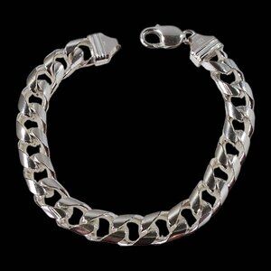 Men's Solid 925 Sterling Silver Cuban Link Bracelet